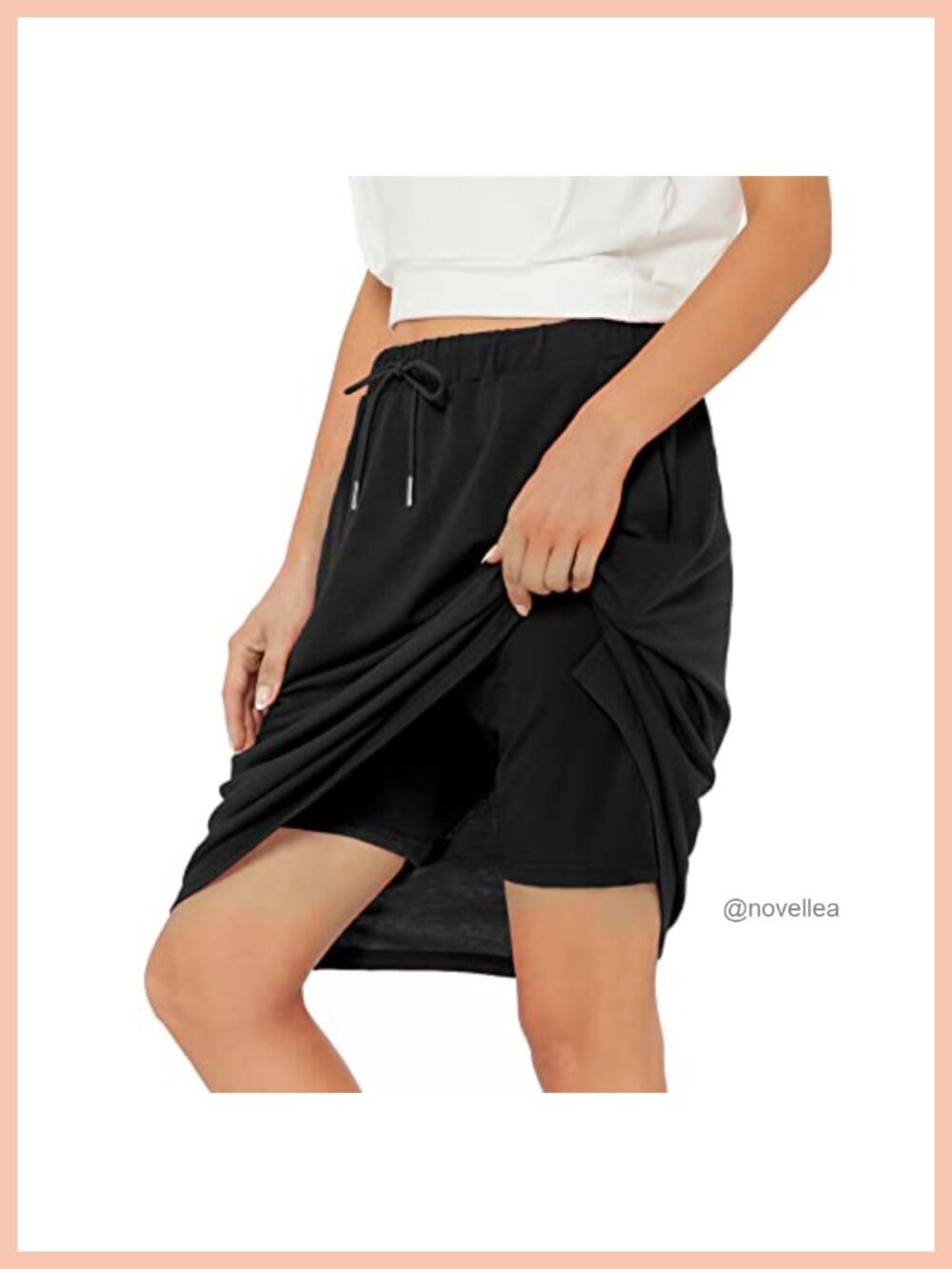Skorts for Women Knee Length Skirt with Shorts Underneath & Pockets